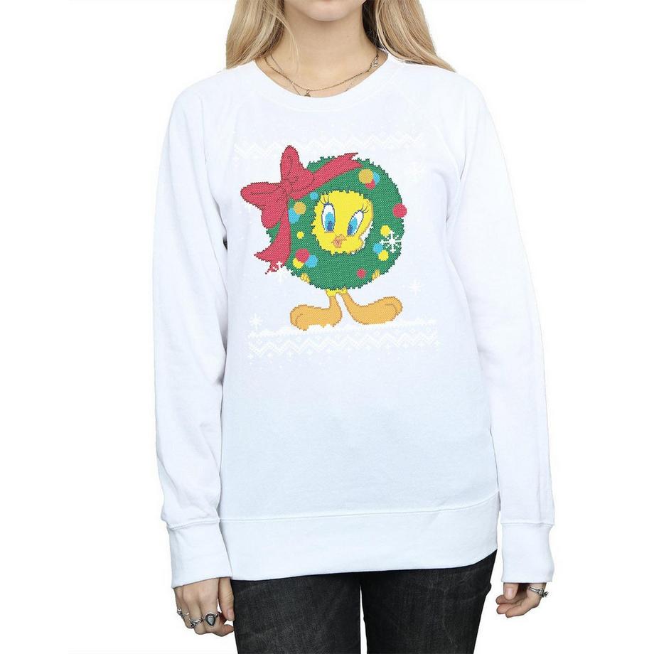 LOONEY TUNES Tweety Pie Christmas Fair Isle Sweatshirt  