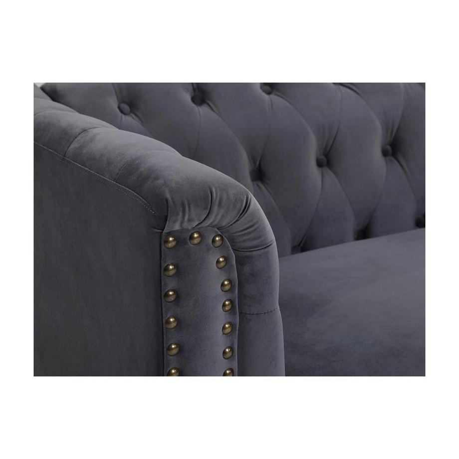 Vente-unique Divano 3+2 posti in Velluto Antracite TURNER  