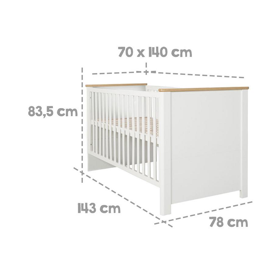 roba  Kombi-Kinderbett Ava 70x 140cm weiss 