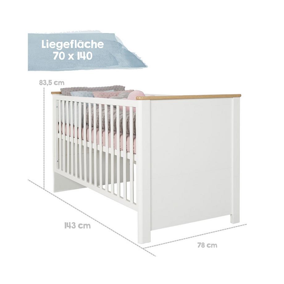 roba  Kombi-Kinderbett Ava 70x 140cm weiss 