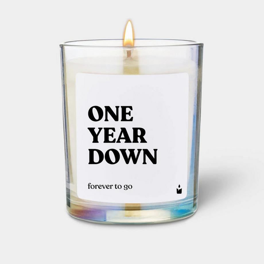 CandleHand Duftkerze Woody One year down, forever to go  