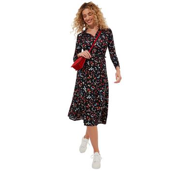 Robe Midi Avec Ceinture Imprimé Papillon