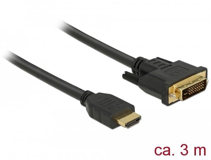 DeLock  DeLOCK 85655 câble vidéo et adaptateur 3 m HDMI Type A (Standard) DVI Noir 