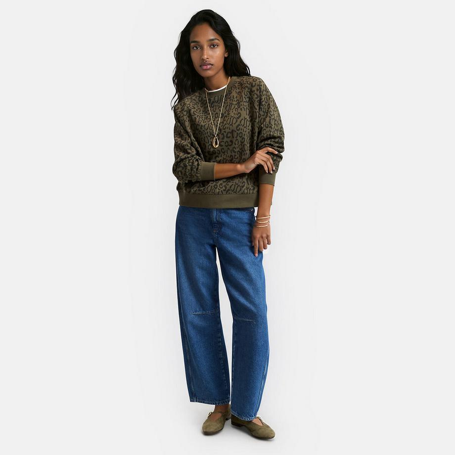 La Redoute Collections Rundhals-Sweatshirt mit Leopardenmuster  