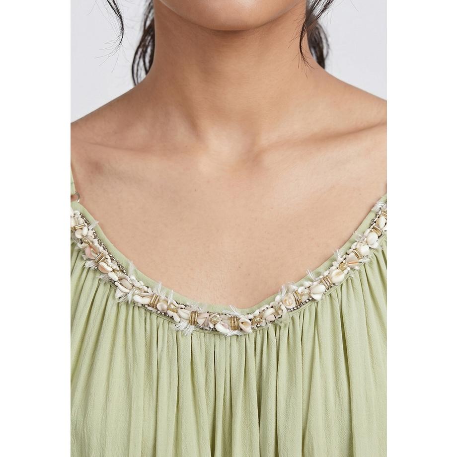 Roberta Rossi Robe slip avec décolleté orné  
