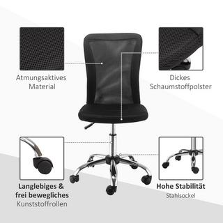 Northio Bürostuhl Ergonomisch, Höhenverstellbarer Schreibtischstuhl, 360° Mit Atmungsaktiver Rückenlehne, Bis 100 Kg Belastbar, Schwarz  