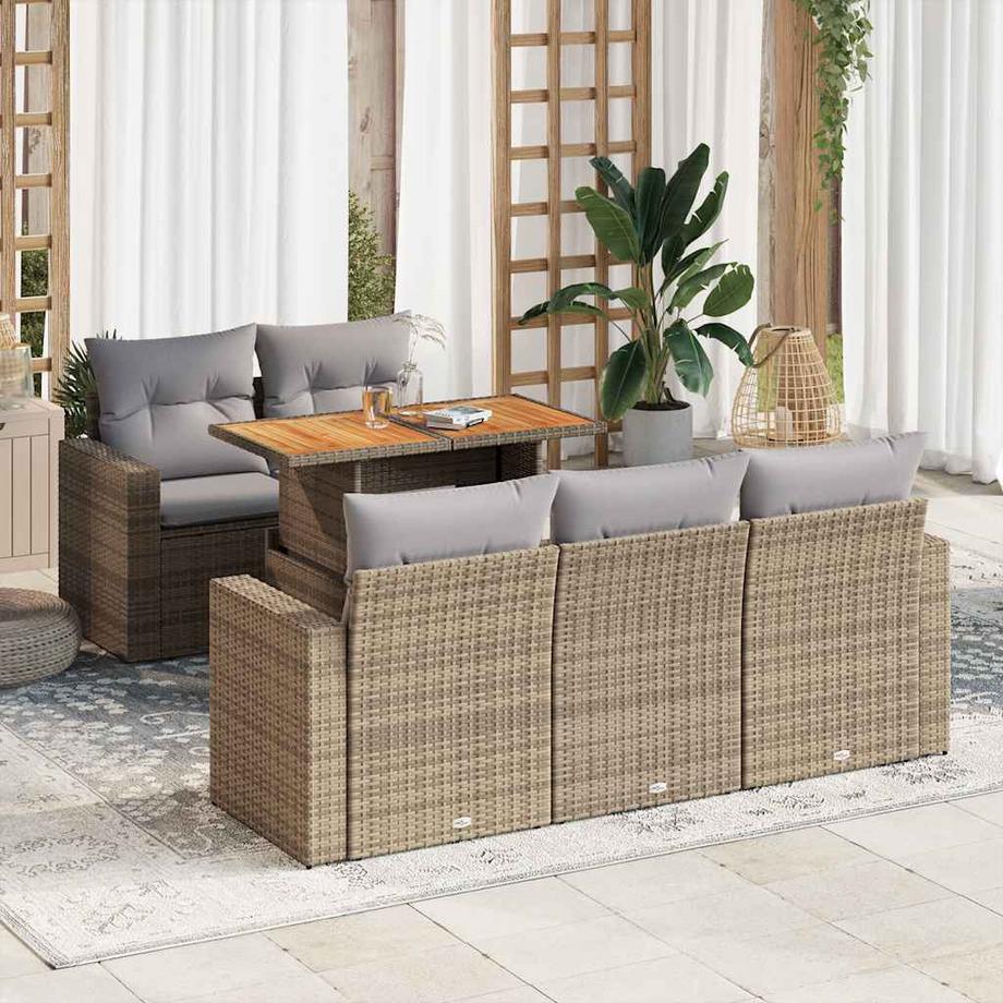 VidaXL Ensemble de canapés de jardin rotin synthétique  