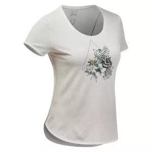 Wandershirt Naturwandern NH500 kurzarm Damen weiss
