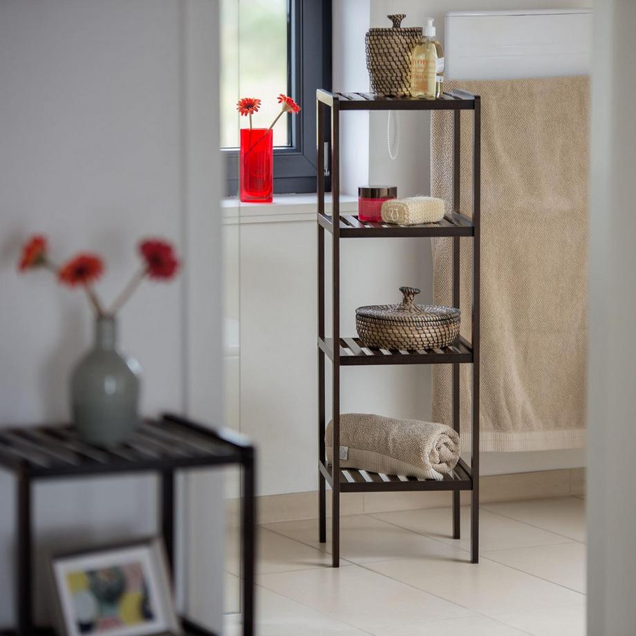 B2X Badezimmerregal Bambus dunkelbraun  