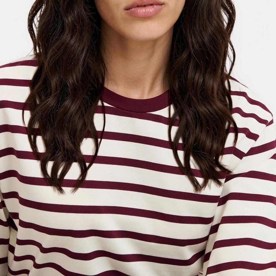 La Redoute Collections Maglietta a maniche lunghe a righe con collo tondo  