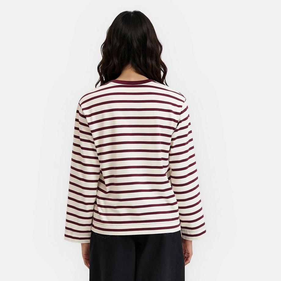 La Redoute Collections Maglietta a maniche lunghe a righe con collo tondo  