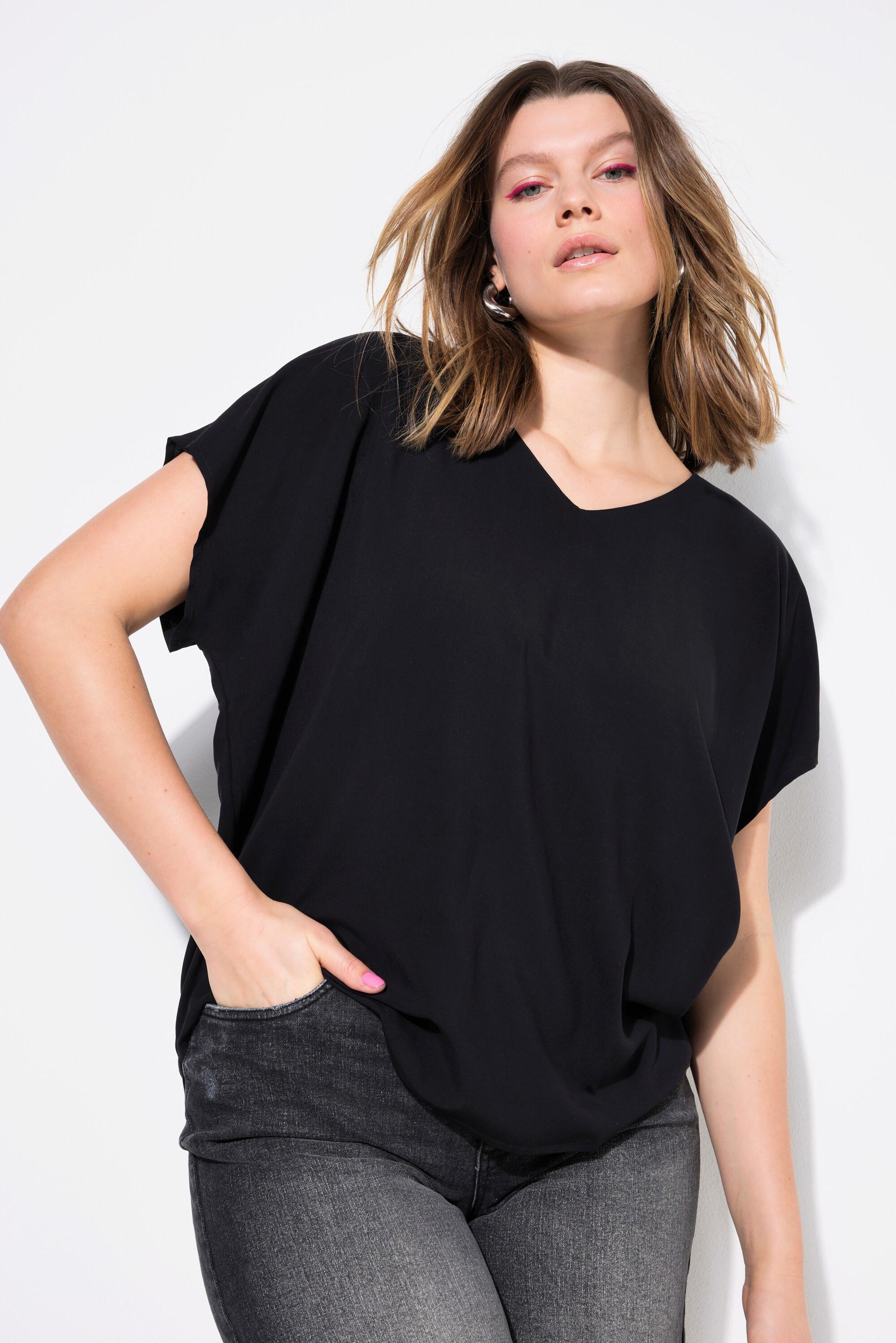 Studio Untold  Blusenshirt, oversized, V-Ausschnitt 