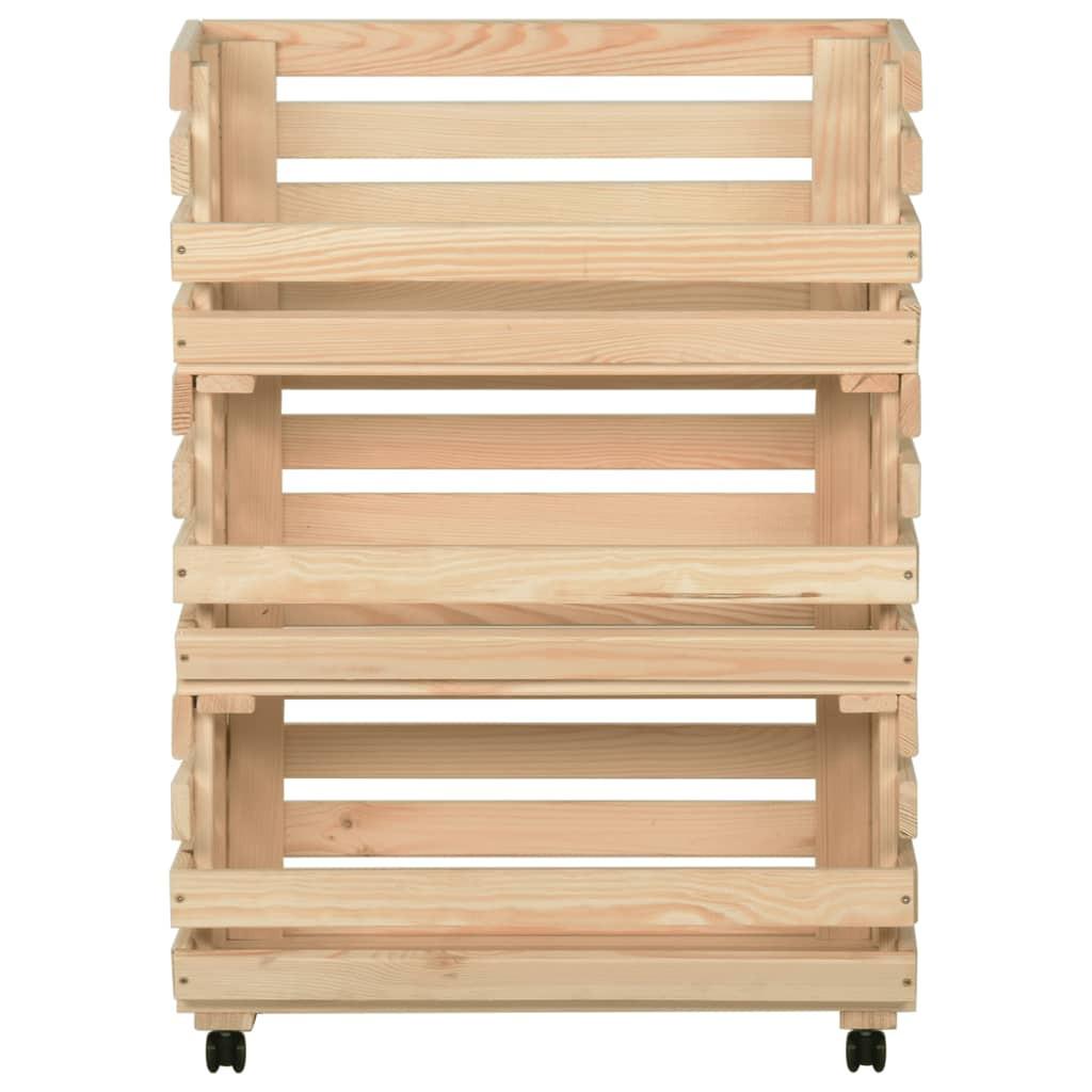 VidaXL carrello portaverdure Legno di pino  