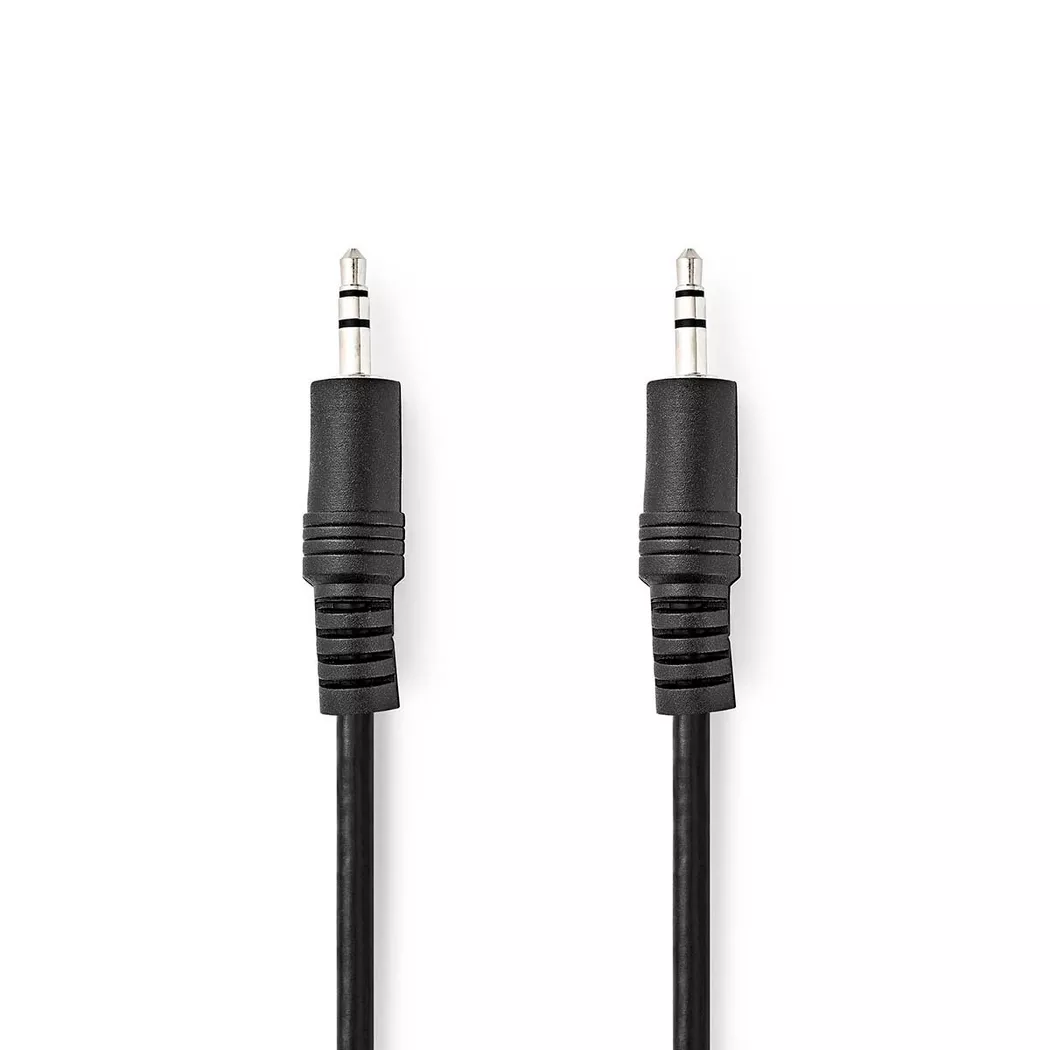 Nedis – Stereo-Audiokabel | 3,5 mm Hane Nickelplaterad 2,00 m Rund Svart Etikett, One Size