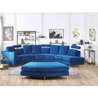 Beliani Halbrundes Sofa aus Samtstoff Modern ROTUNDE  