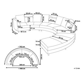 Beliani Halbrundes Sofa aus Samtstoff Modern ROTUNDE  