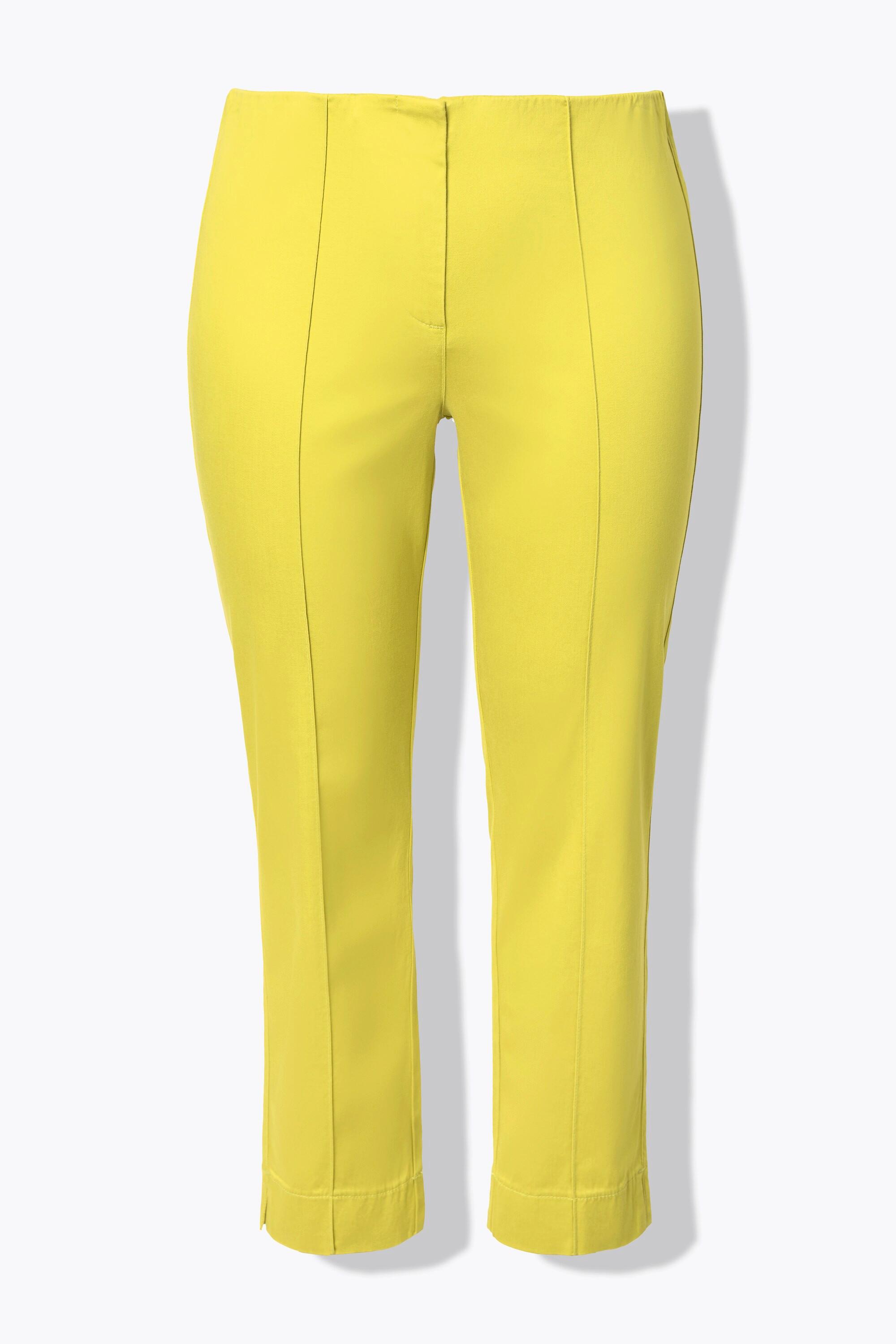 Ulla Popken Pantaloni Nervature Gamba Aderente Vita Elastica Spacchi  