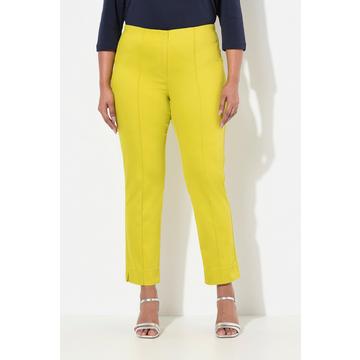 Pantaloni con nervature, taglio della gamba aderente, spacchetto e cintura elastica