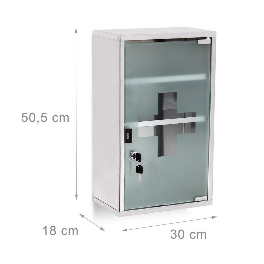 B2X Medikamentenschrank EMERGENCY Edelstahl XL  