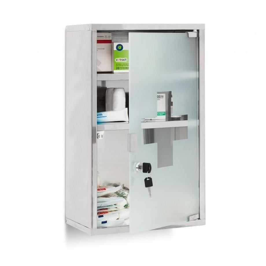 B2X Medikamentenschrank EMERGENCY Edelstahl XL  