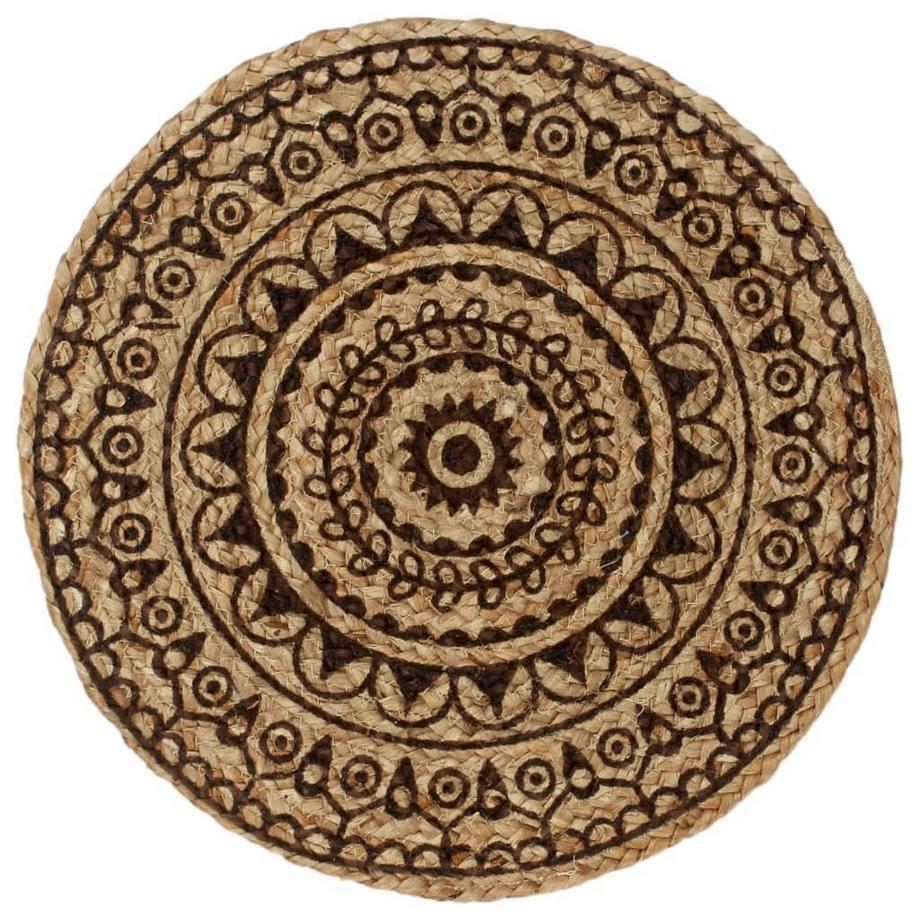 VidaXL Napperons  pcs rond jute jute  