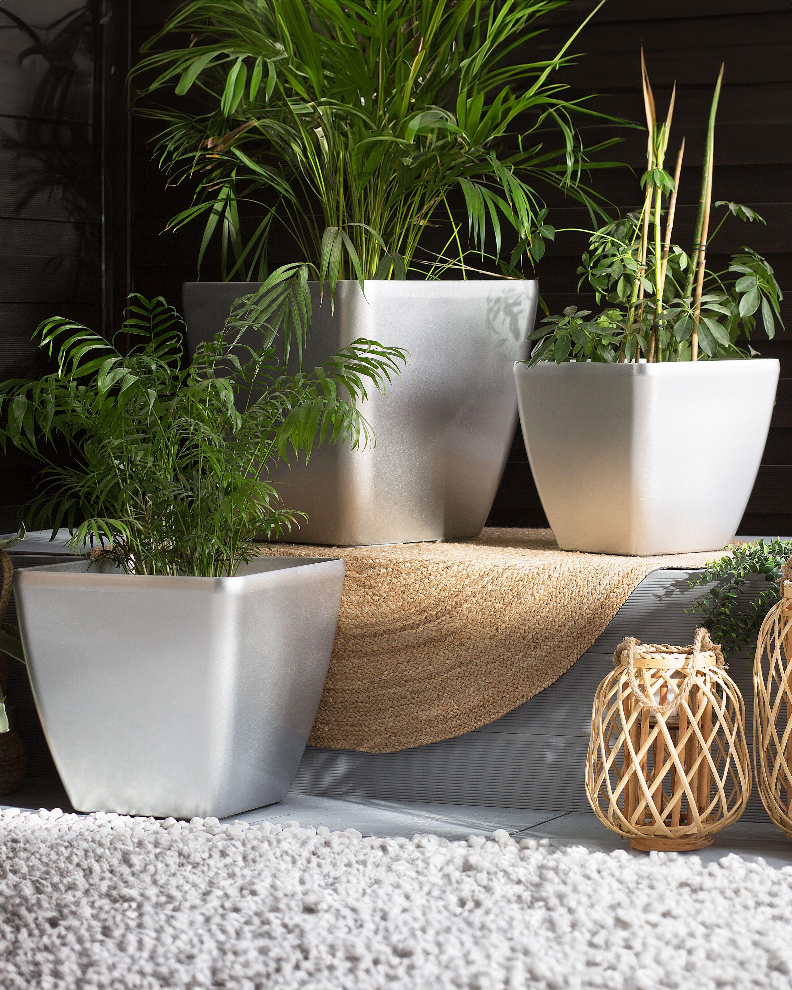 Beliani Lot de 2 pots de fleurs en Fibre d'argile Moderne ASTRAS  