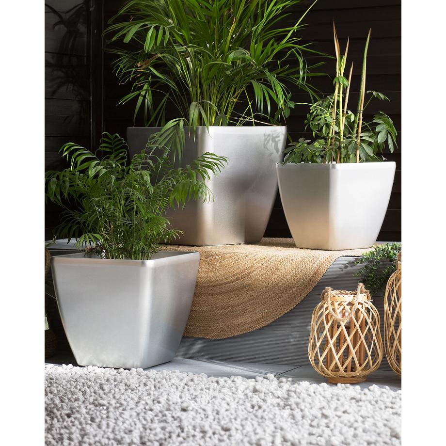 Beliani Lot de 2 pots de fleurs en Fibre d\'argile Moderne ASTRAS  