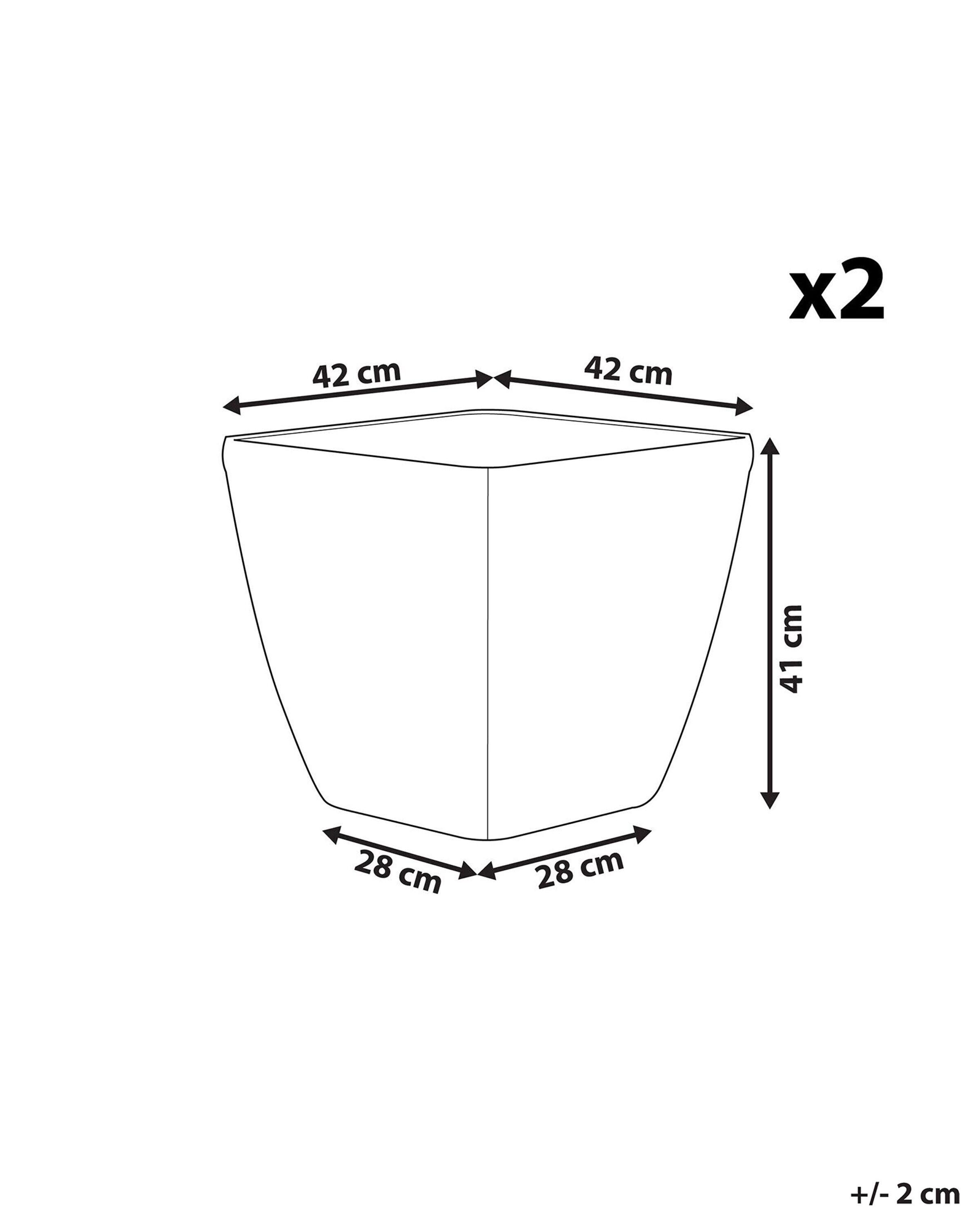 Beliani Lot de 2 pots de fleurs en Mélange de pierre Moderne ASTRAS  