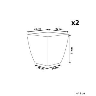 Beliani Lot de 2 pots de fleurs en Mélange de pierre Moderne ASTRAS  