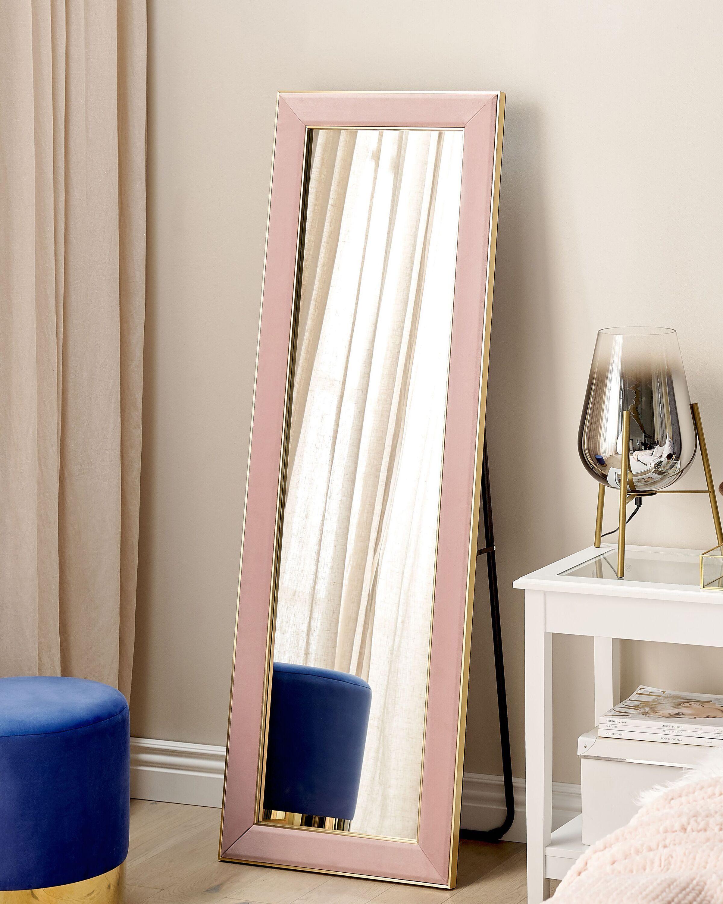 Beliani Standspiegel aus Samtstoff Glamourös LAUTREC  