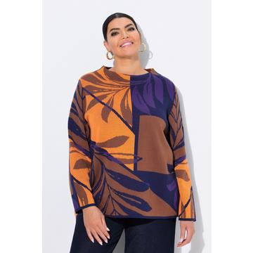 Pullover, Oversized, Stehkragen, Langarm marine