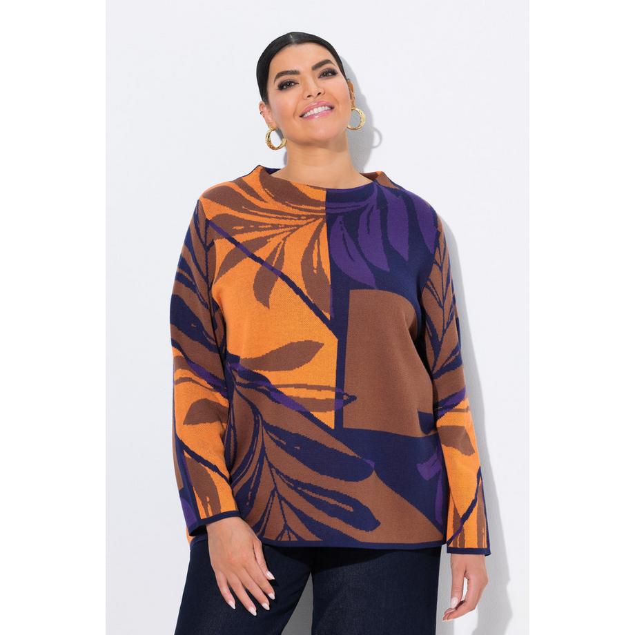 Ulla Popken Oversized Stehkragen Langarm Pullover  