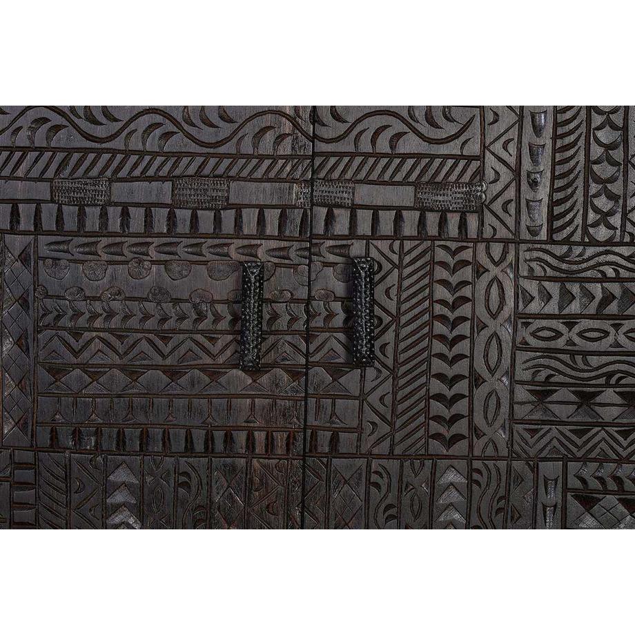 mutoni Armoire Hieroglyph Mango brun foncé 120x135  