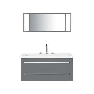 Beliani Badezimmerschrank mit Spiegel aus MDF-Platte Modern ALMERIA  