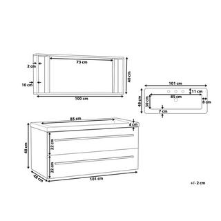 Beliani Badezimmerschrank mit Spiegel aus MDF-Platte Modern ALMERIA  