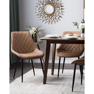Beliani Esszimmerstuhl 2er Set aus Kunstleder Glamourös MARIBEL  