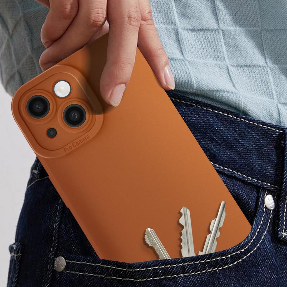 Avizar  Coque iPhone 13 Souple Mat Marron 