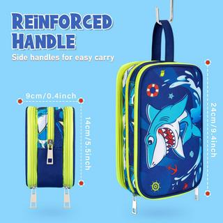 Only-bags.store Kinder Kulturtasche zum Aufhängen Haifisch-Print  