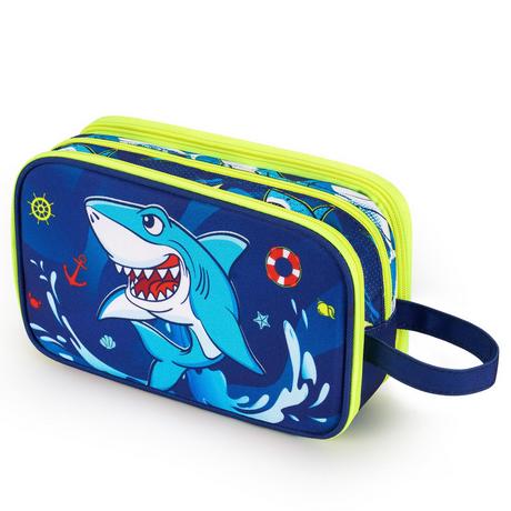Only-bags.store Kinder Kulturtasche zum Aufhängen Haifisch-Print  