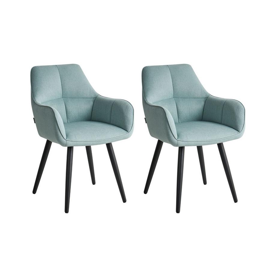 Set di 2 sedie da pranzo en Lino sintetico Scandinavo TIRANO