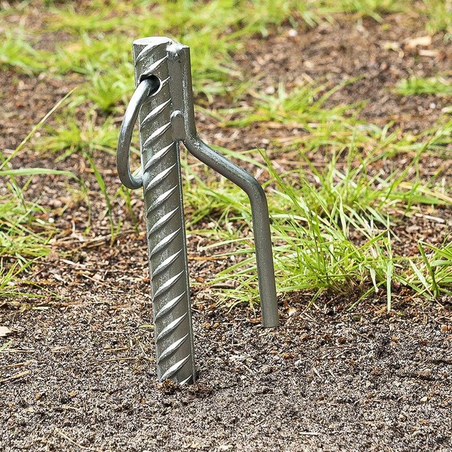 Pricenet  Ancoraggio a terra 41 cm con gancio e anello 