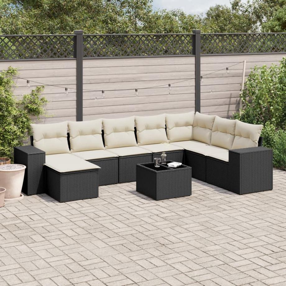 VidaXL set divano da giardino Polirattan  