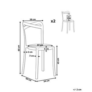 Beliani Lot de 2 chaises en Matière synthétique Moderne CAMOGLI  