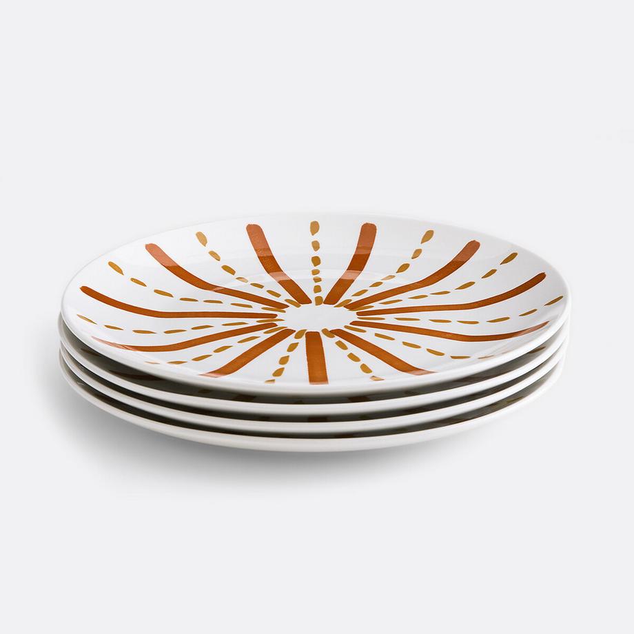 Lot de 4 assiettes plates en grès RIVERI