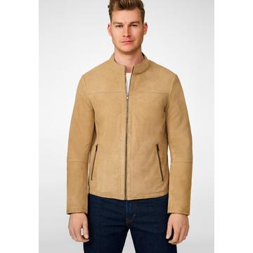 Veste en cuir pour homme Tomaso, classique avec col montant