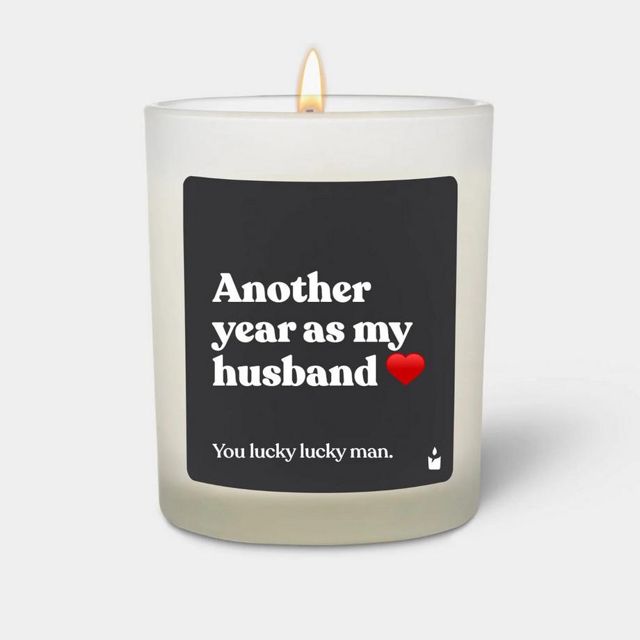 CandleHand Duftkerze Flowery Another year as my husband - you lucky lucky man.  