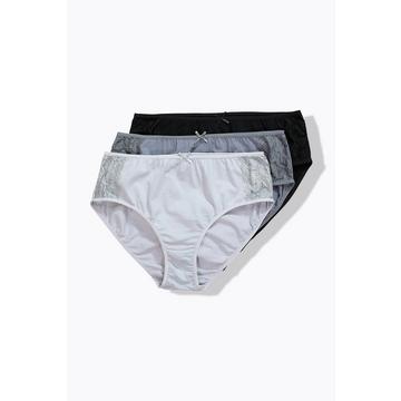 Slip midi in confezione da tre con pizzo laterale