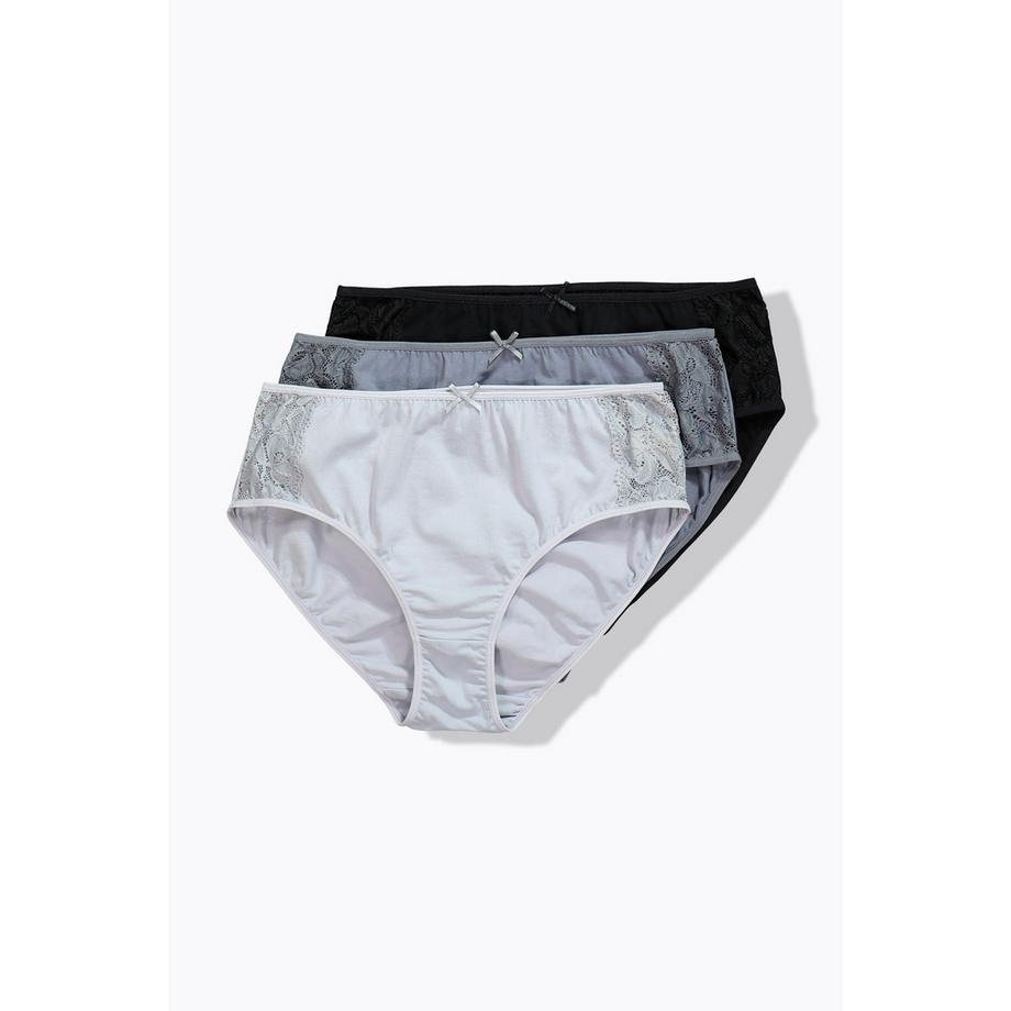 Ulla Popken Culottes Midi Lot de 3 avec Dentelle Latérale  