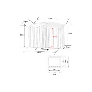 Vente-unique Gerätehaus Gartenhaus - Stahl - 5,2 m² - MANSO  