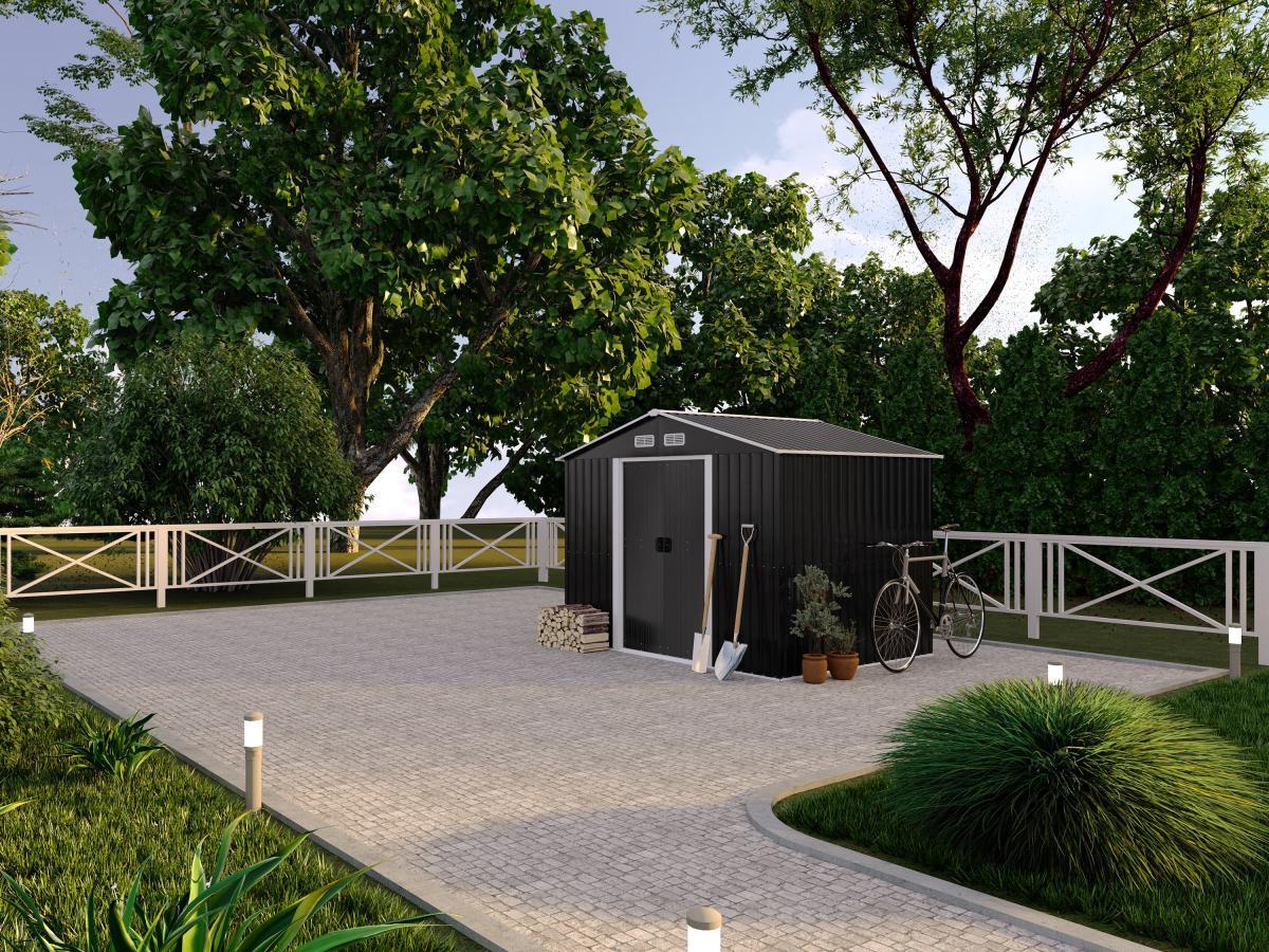 Vente-unique Gerätehaus Gartenhaus - Stahl - 5,2 m² - MANSO  